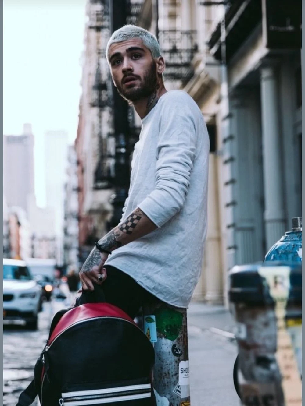 The Kooples x Zayn Malik Black & Red Leather Backpack
